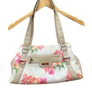 Fiorelli white Tan Floral Animal Print Medium size Purse Feminine Soft Girl